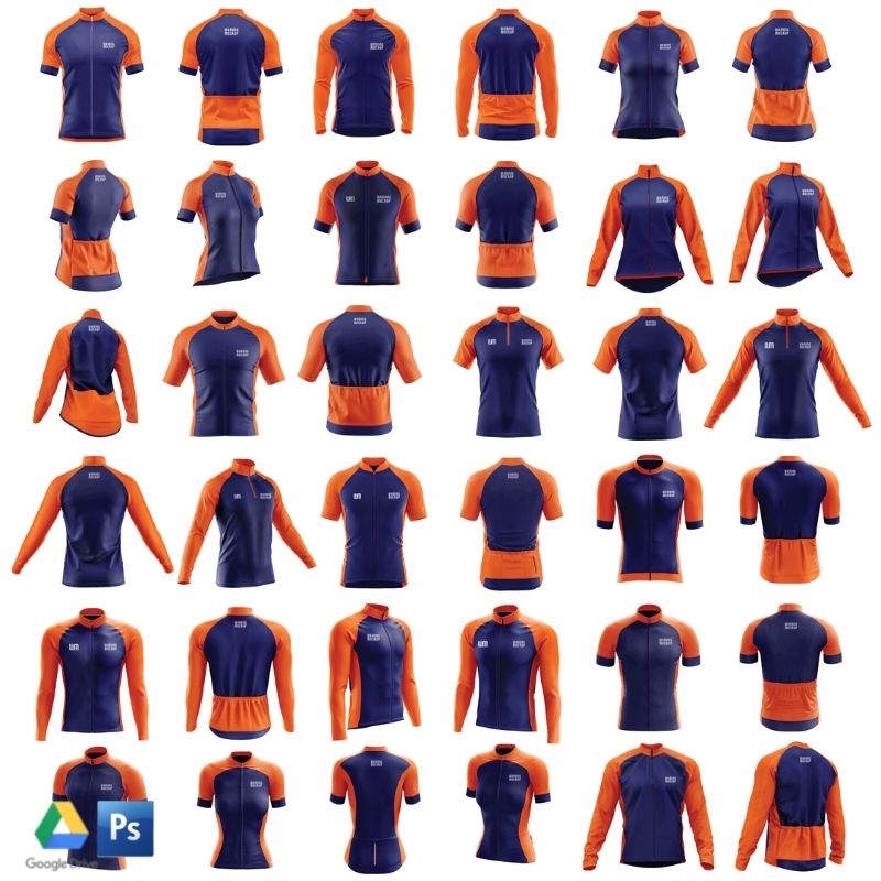 MOCKUP JERSEY SEPEDA SS & LS PART 1 - TIFF / PSD - SMART EDITABLE 100%