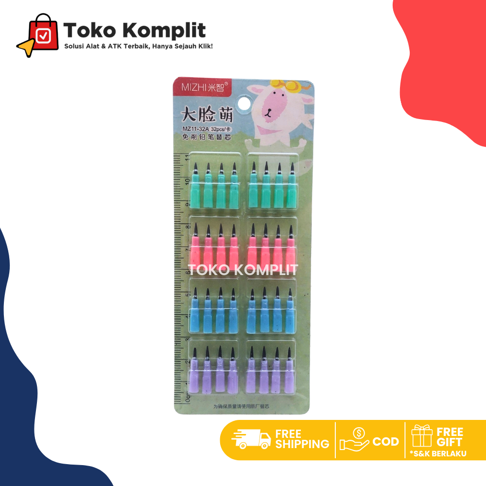 

Komplit - Refill pensil Bensia/isi ulang pensil sambung atau tusuk Isi 32pcs
