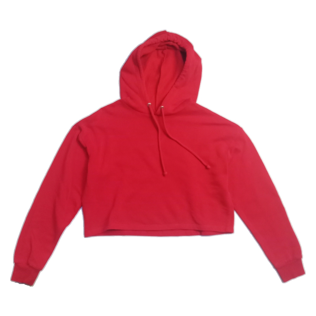 Hoodie Crop Wanita Divided H&M Merah Size S – Basic Stylish & Nyaman
