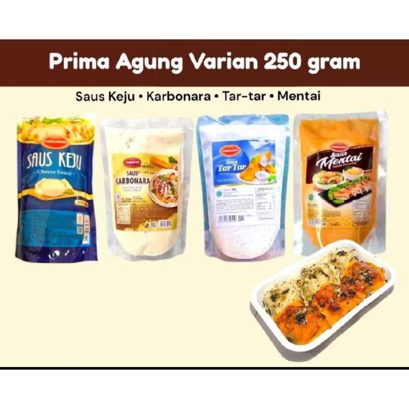 

prima agung varian 250g/saus keju/tartar/karbonara/mentai