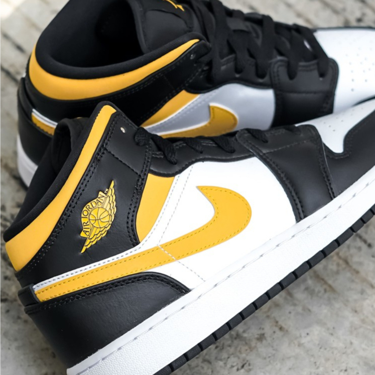 Air Jordan 1 Mid White Pollen Black (GS)