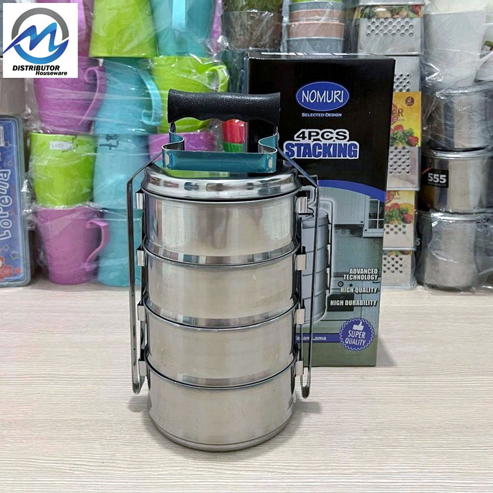 Rantang Susun Stainless 4 Tingkat Nomuri Tersedia 2 Ukuran