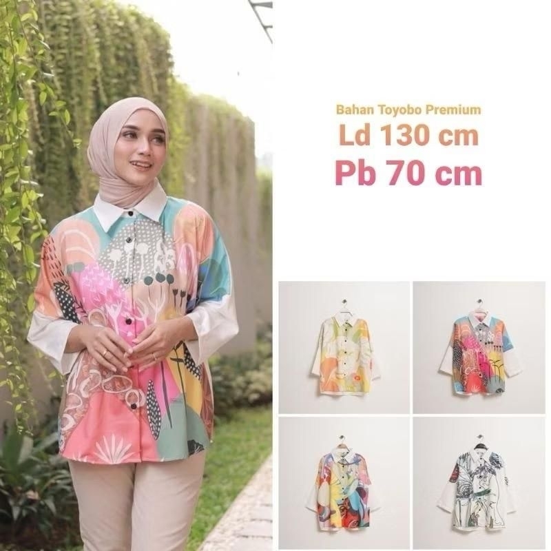 Kemeja/Blouse Wanita Printing Premium