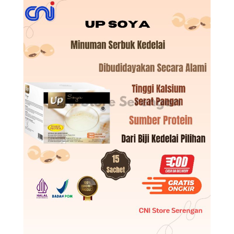 

Susu Kedelai Bubuk Tinggi Protein dan Organik, CNI Up Soya isi 15 sachet