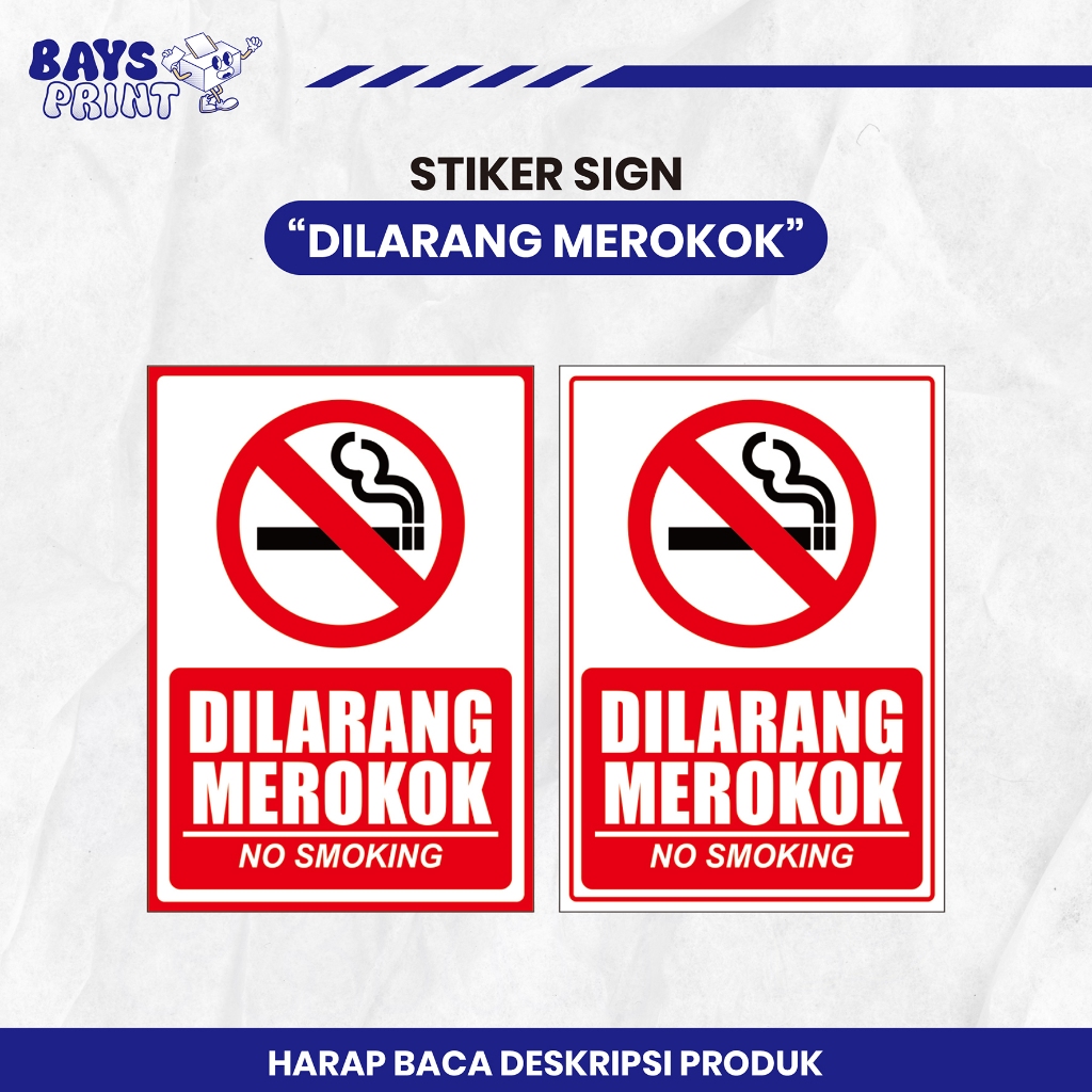 STIKER DILARANG MEROKOK | STICKER SIGN DILARANG MEROKOK | LABEL STIKER SIGN