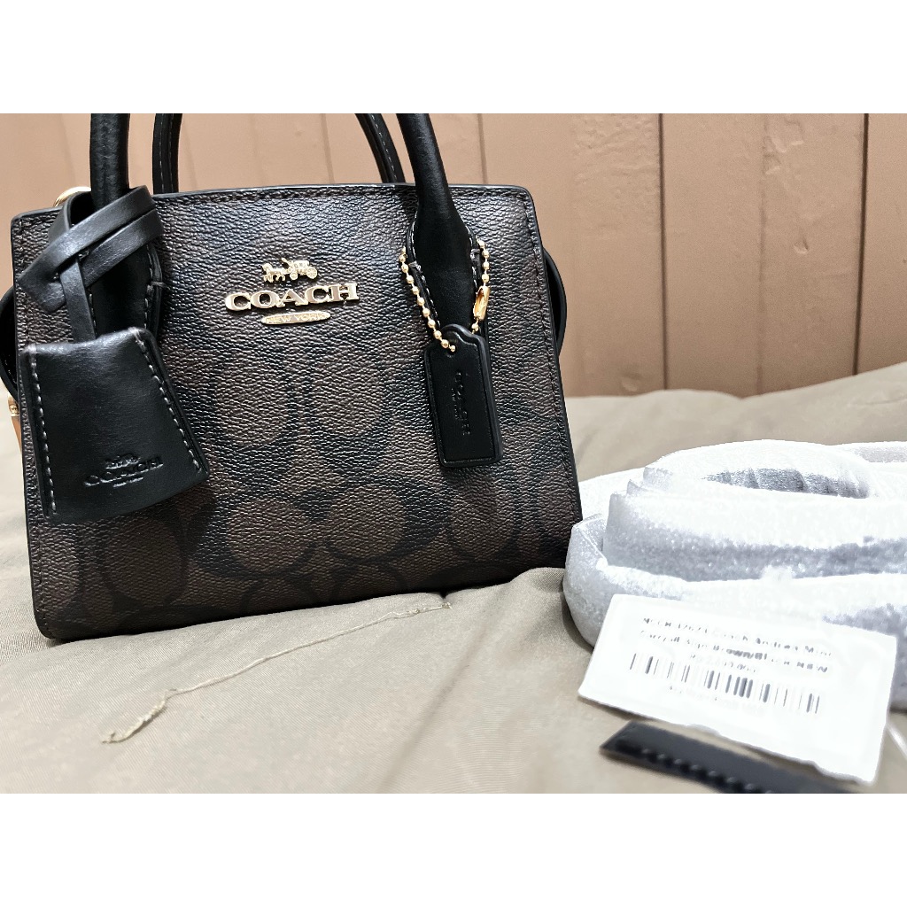 [PRELOVED]Tas COACH Andrea Mini Carryall Signature Canvas Brown Black
