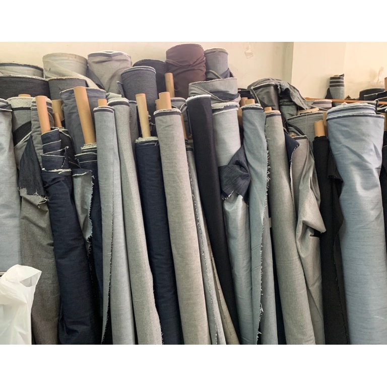 KODE G74P Kain Jeans Denim Raw Meteran  Bahan Mentah Melar Eceran Rollan Grosir