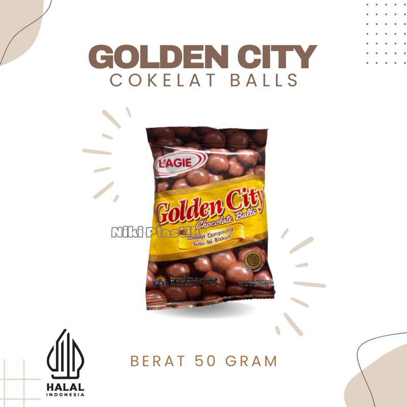 

Golden City Choco Balls | Permen Cokelat Biskuit 50gram