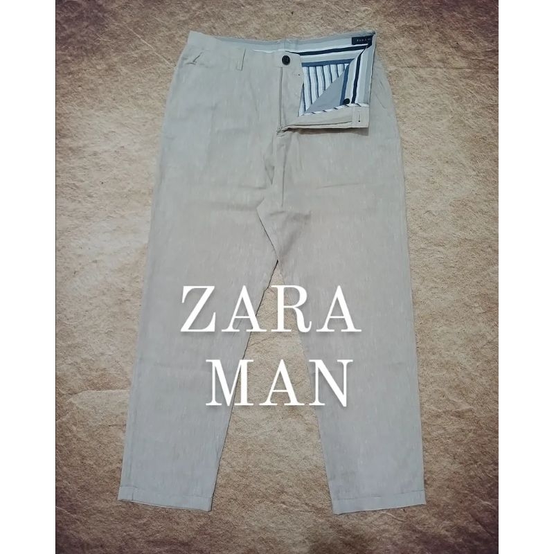 celana zara man casual pant bahan adem model standar bekas second preloved