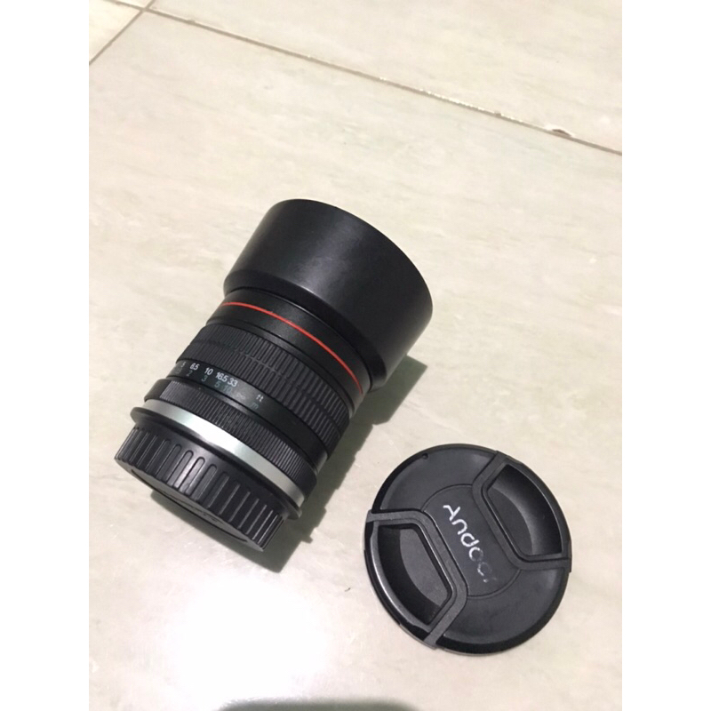 Lensa manual 85mm 1.8 andoer for canon