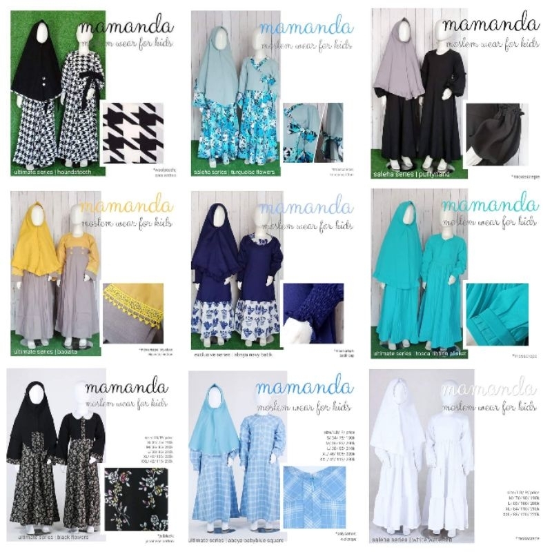 [Mamanda] SALE Gamis Anak Perempuan Set Jilbab Premium Size L Usia 6 - 7 tahun