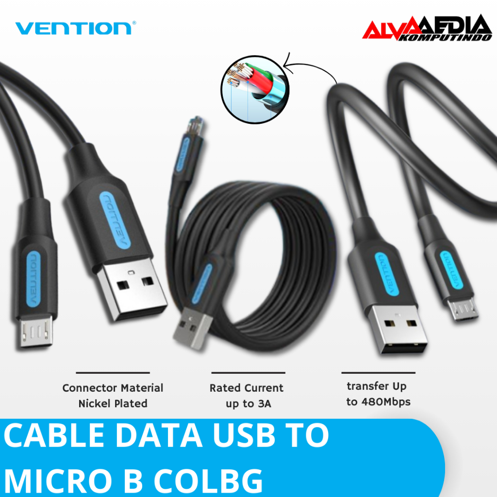 CABLE VENTION DATA USB TO MICRO B COLBG (USB TO MICRO ANDROID) - KABEL VENTION DATA USB TO MICRO B C