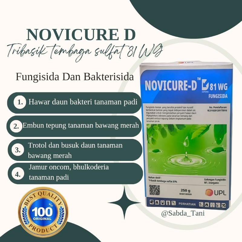 Bakterisida fungisida Novicure D 250 gram tribasik tembaga sulfat 81 WG