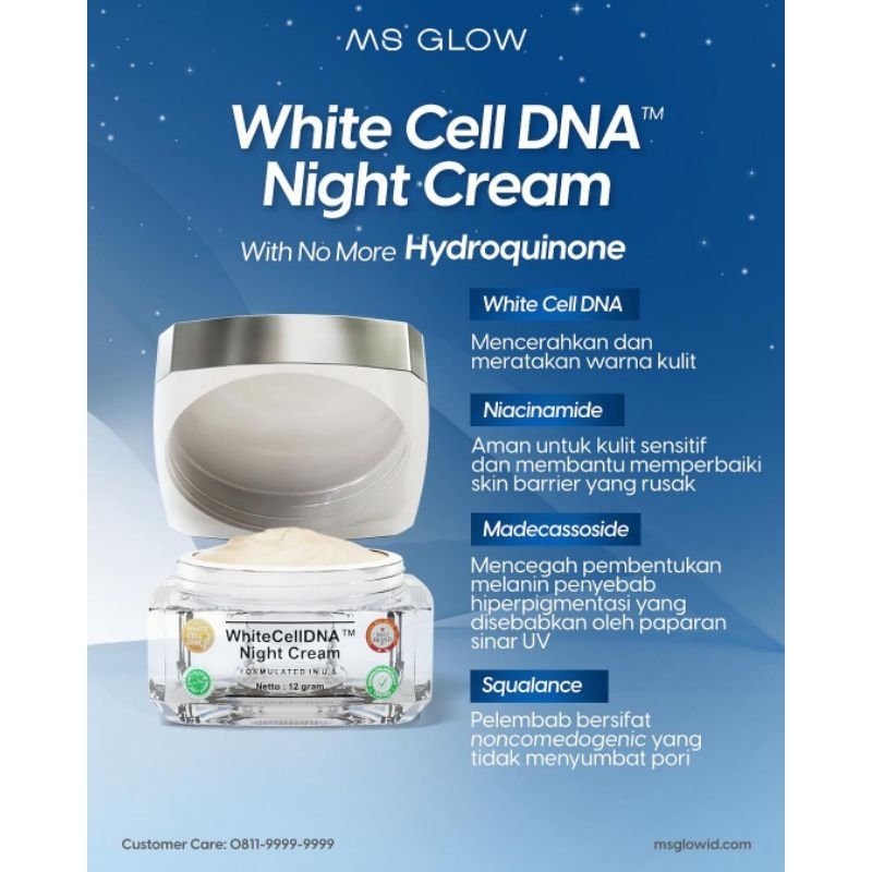 ms glow krim malam white cell dna