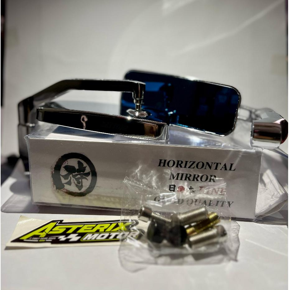 Spion Tanduk Copy DAYTONA Horizontal  Spion Tanduk UNIVERSAL Kaca Biru Dan Putih