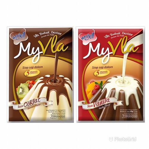 

MY puding nutrijell putih,, coklat