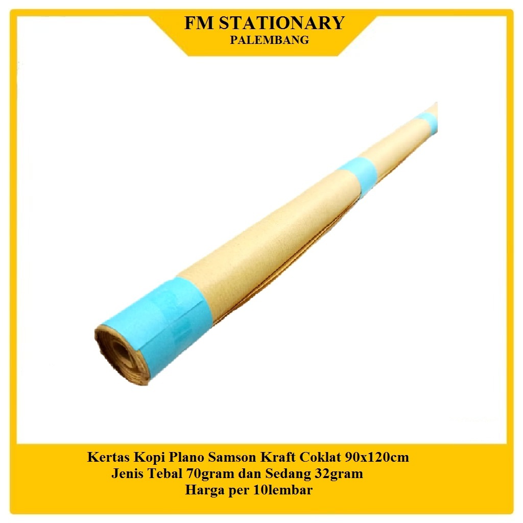 

Kertas Kopi Plano Samson Kraft Coklat 90x120cm (10lembar)