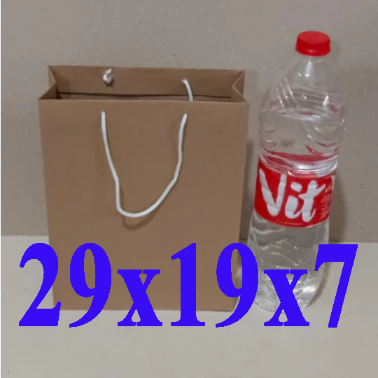 

paper bag polos kertas wara coklat ukuran 29x19x7