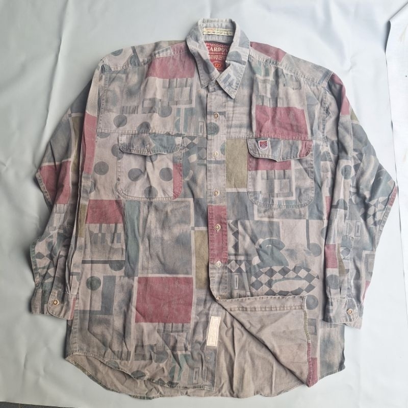 Vintage Kemeja Corak 90s Retro by Cardova - Original