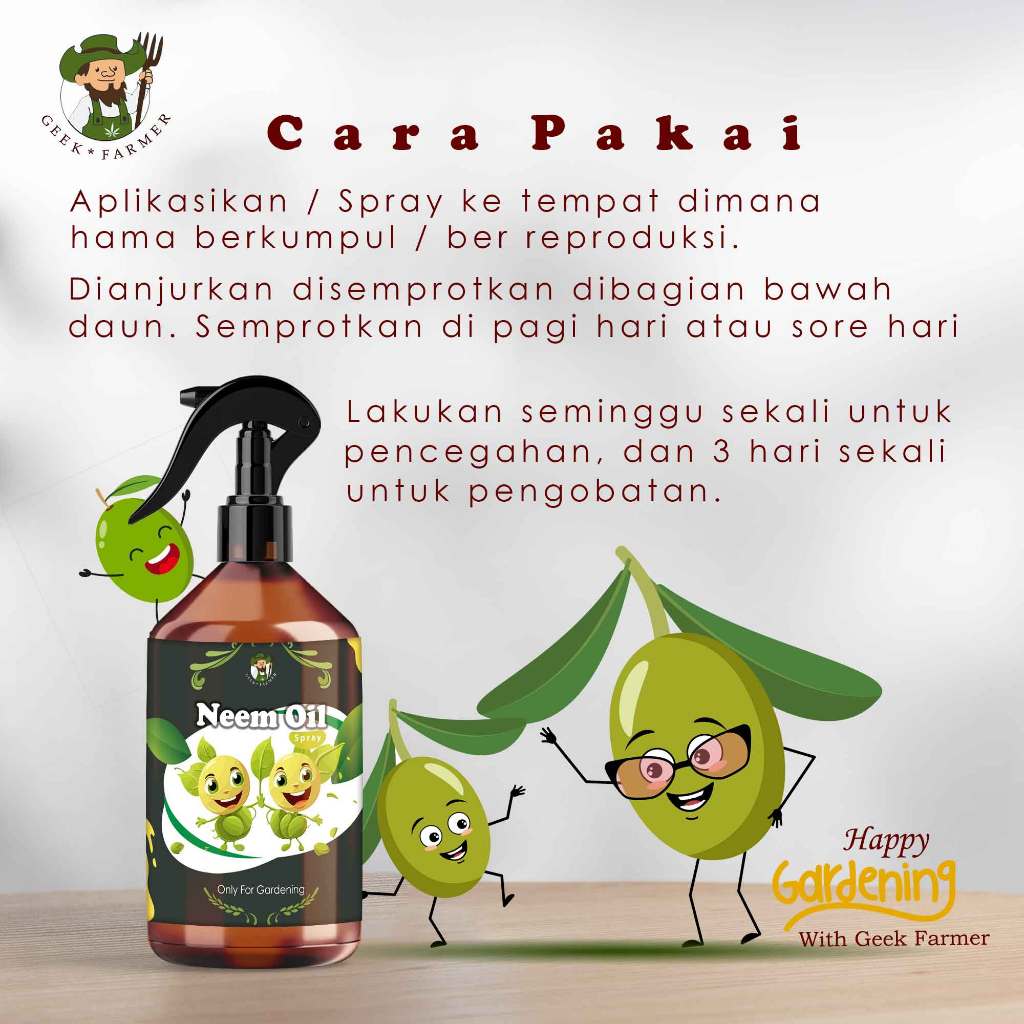 RB Neem Oil Spray 500ml Pestisida Organik Cair (Geek Farmer)