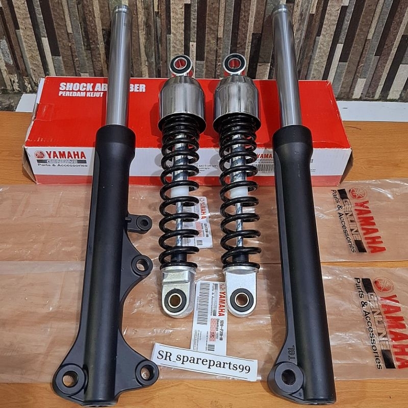 As Shock Tabung + Shockbreaker Yamaha Jupiter Z Burhan/Jupiter Z Lama (Hitam)