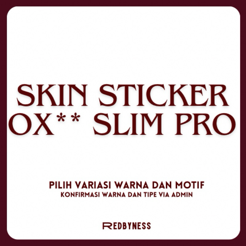 

REDBYNESS|Skin Sticker All Varian Ox Slim Pr0