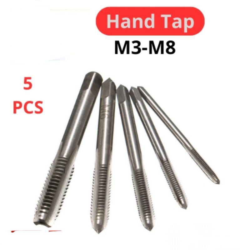 5Pcs Hand Tap Set Tap Alat Pembuat Drat Perbaikan Drat Selek m3 - m8 Baut 5 - Baut 12 Bukan Yamawa