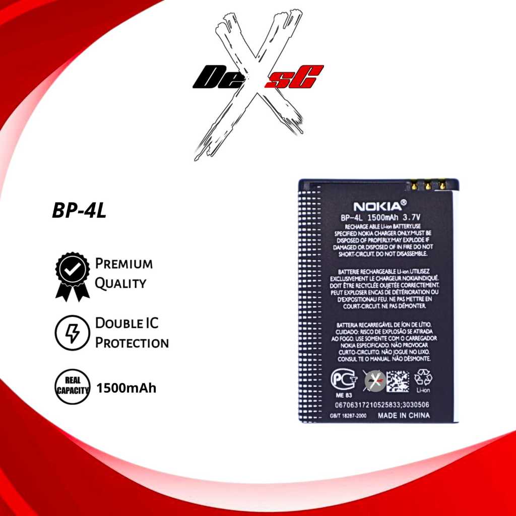 Baterai BP-4L Nokia E61 | E63 | E71 | E72 | E73 | E90a | N97 Batre Batrai Battery Handphone