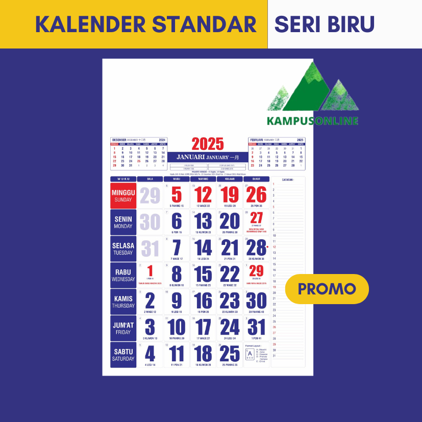 

KALENDER DINDING 2025 POLOS MURAH