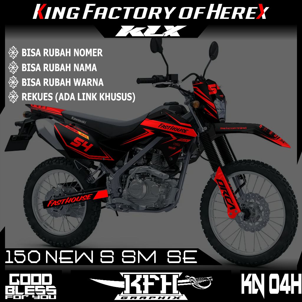 DECAL STIKER STICKER KLX 150 NEW - KLX 150 S NEW  - KLX 150 SE NEW  - KLX 150 SM NEW FULLBODY GRAFIS