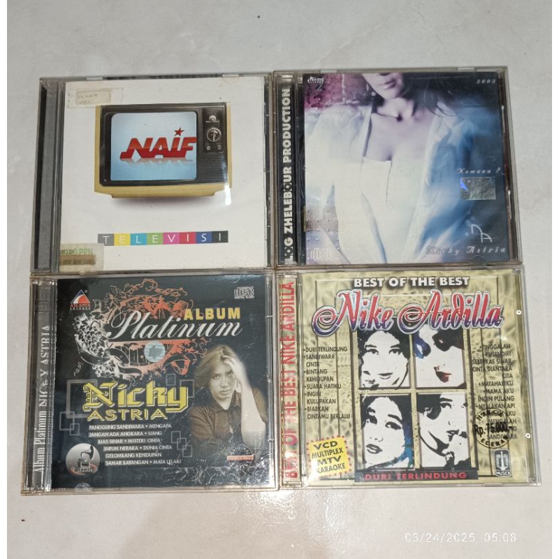 cd dan vcd Indonesia NAIF-Televisi (2) / NICKY ASTRIA-Album Platinum / NICKY ASTRIA-Kemana (1) / NIC