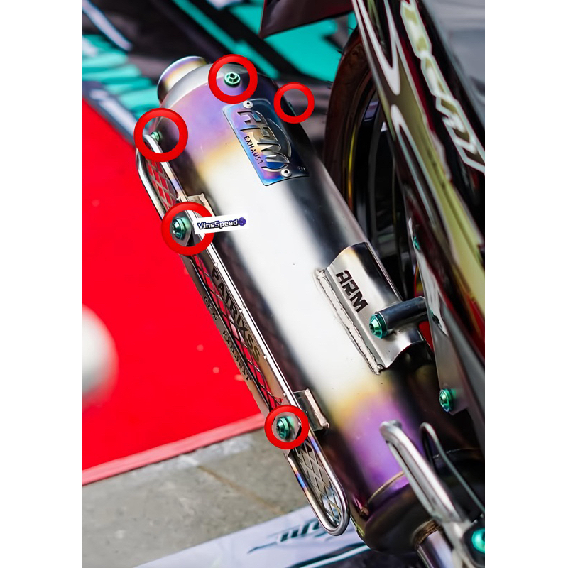 Baut Knalpot ARM Exhaust Titanium GR5 isi 6 Baut
