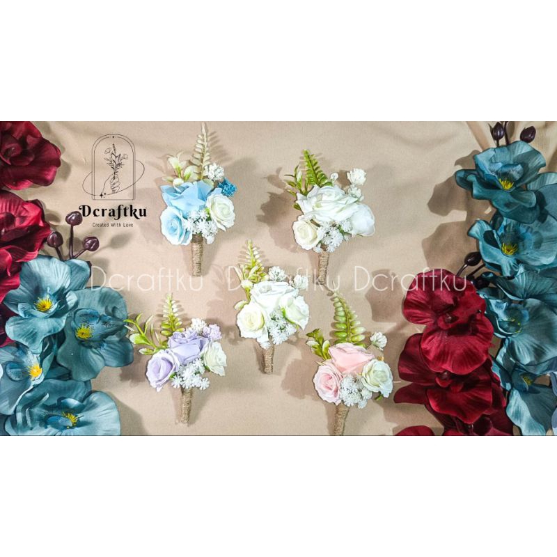 Bunga Jas Pengantin - Corsage - Corsase - Boutonniere - Bros Bunga - Bunga Jas wisuda - Bunga Jas Wi