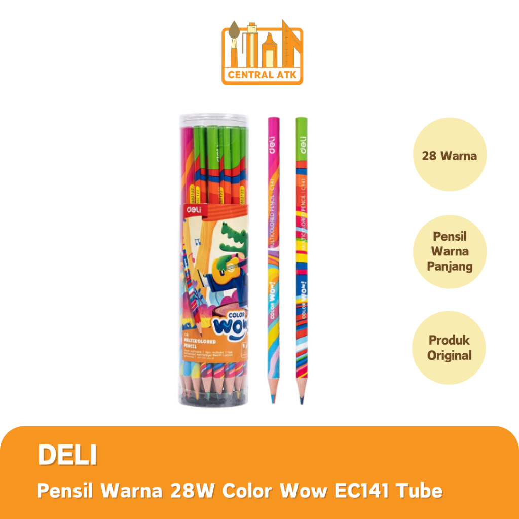 

PENSIL WARNA / COLOR PENCIL DELI 28 WARNA COLOR WOW EC141 TUBE