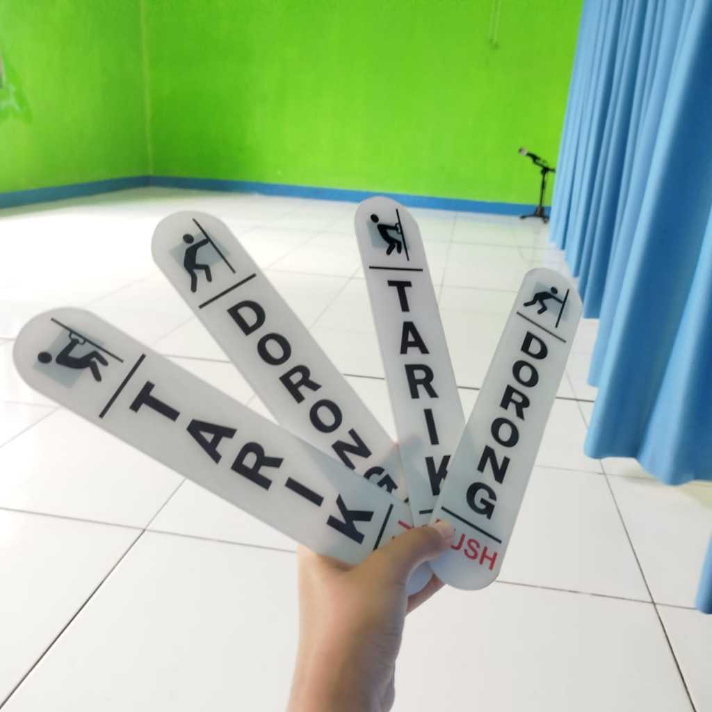 

PAPAN AKRILIK, PAPAN SIGN TARIK DORONG - 20 X 5 CM, AKRILIK CUSTOM, AKRILIK FREE DESAIN ( A 546 )