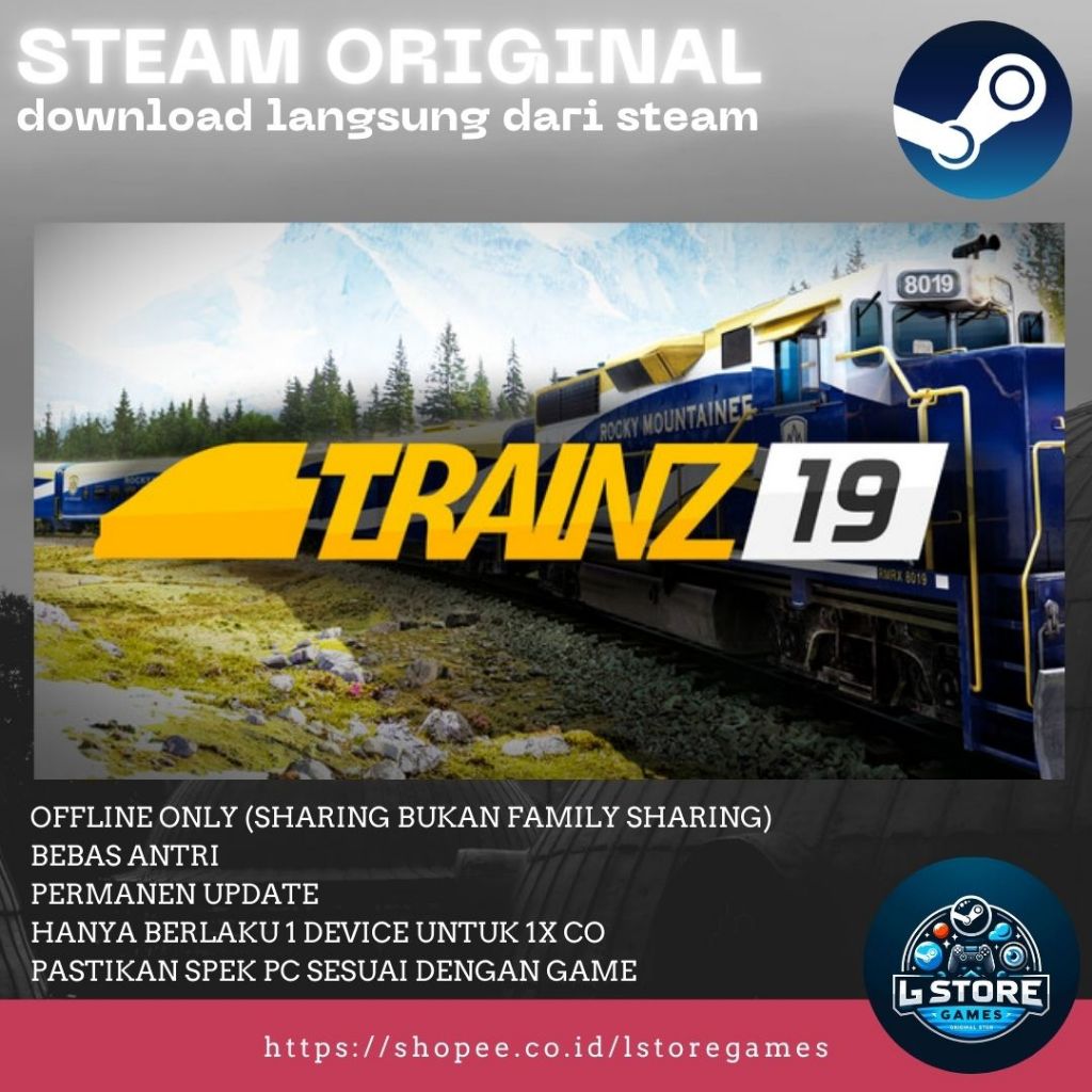Trainz Railroad Simulator 2019 / 2022 PLATINUM DLC MAC & GAME PC Sharing Original Offline