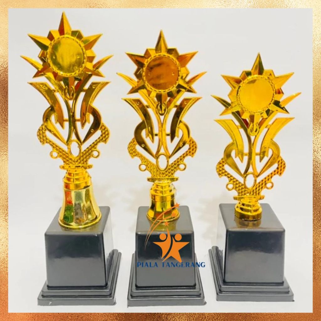 Piala 1 Set untuk Penghargaan Tinggi 30-35 cm Free Design Tulisan & Logo Tropi surabaya