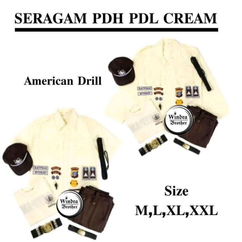 BOANKS TAYLOR 1 SET SERAGAM SATPAM SETELAN BAJU PDL MERK PDL SATPAM  ER EXCLUSIVE CREAM KUNING  SATP