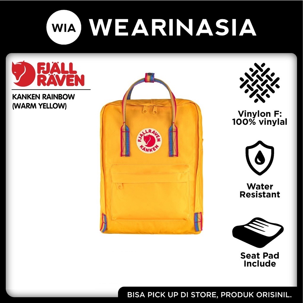 Fjallraven Kanken Rainbow Pattern Tas Ransel Pria Wanita Original