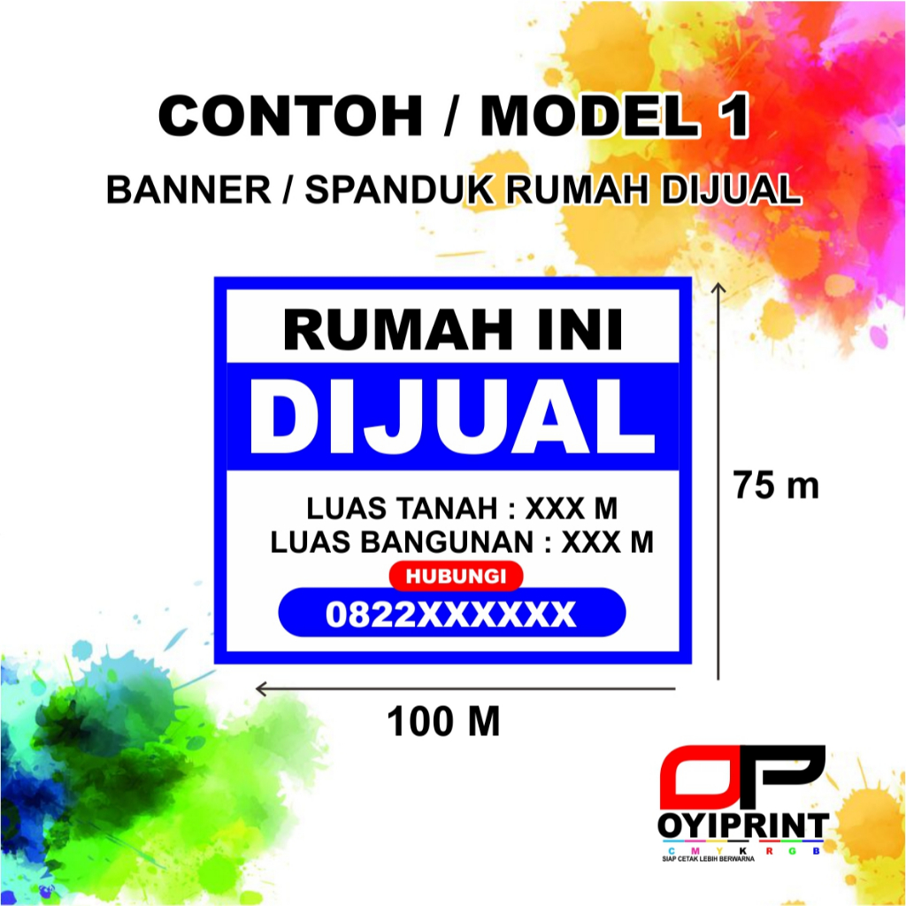 SPANDUK BANNER MMT RUMAH JUAL / RUMAH DISEWAKAN / RUMAH DIKONTRAKAN / BANNER TANAH DIJUAL Murah