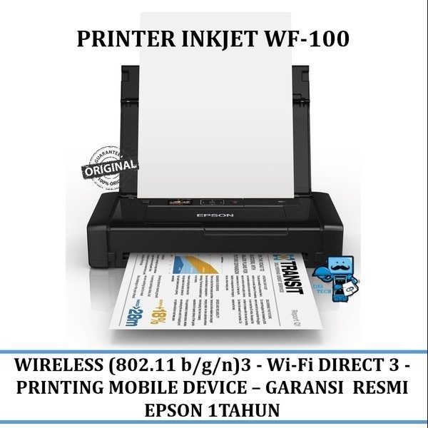 Printer Epson WF100 - Epson WF 100 Portable - Printer Portable Epson