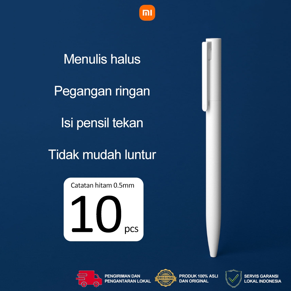 

CTK031 Orinal Xiaomi Pulpen Gel Pen Tinta Hitam 0.5mm Tulis lancar Berat 9.7g - 1 lusin isi 10 pcs