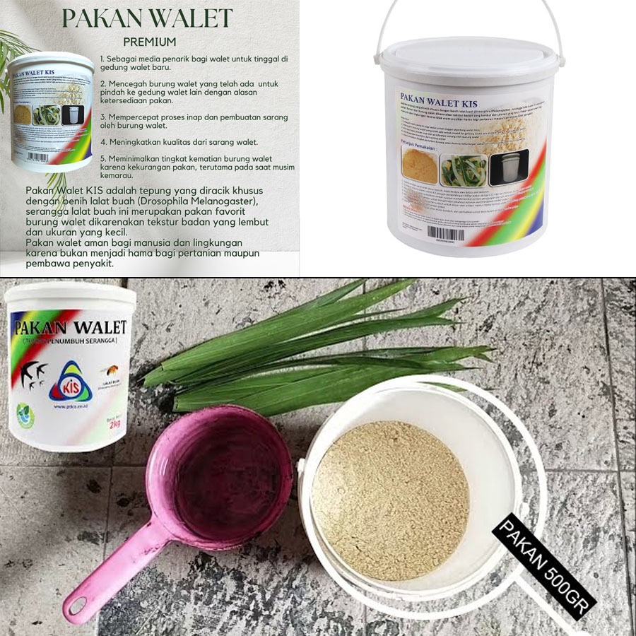 Pakan tepung walet 2KG hasilkan serangga lalat buah makanan walet untuk memancing anakan walet kedal