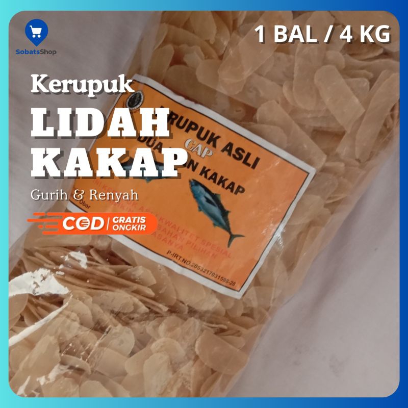 

1 bal / 4 Kg Kerupuk Lidah Kakap Mentah Enak Dan Gurih Cocok Untuk Di Goreng/Seblak