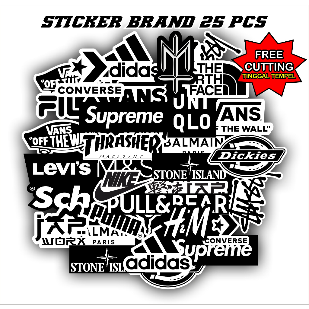 

25PCS STICKER BRAND LOGO STIKER MOTOR KOPER HELM AESTHETIC WATERPROOF MEDIUM SIZE