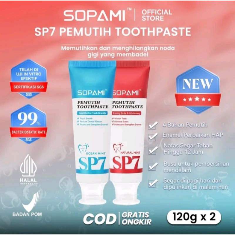Pasta Gigi Probiotik SP-7 SOPAMI TOOTHPASTE 100g