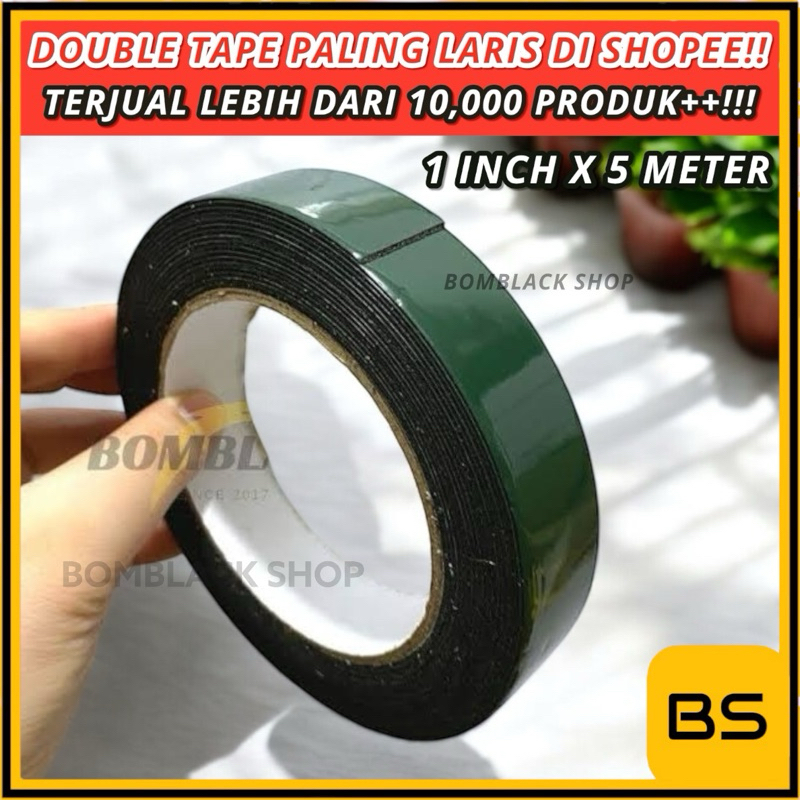 Double Tape Busa Foam Tape Tebal Selotip Isolasi Busa Hijau Sekelas 3M Doubletape Double Tape Super 