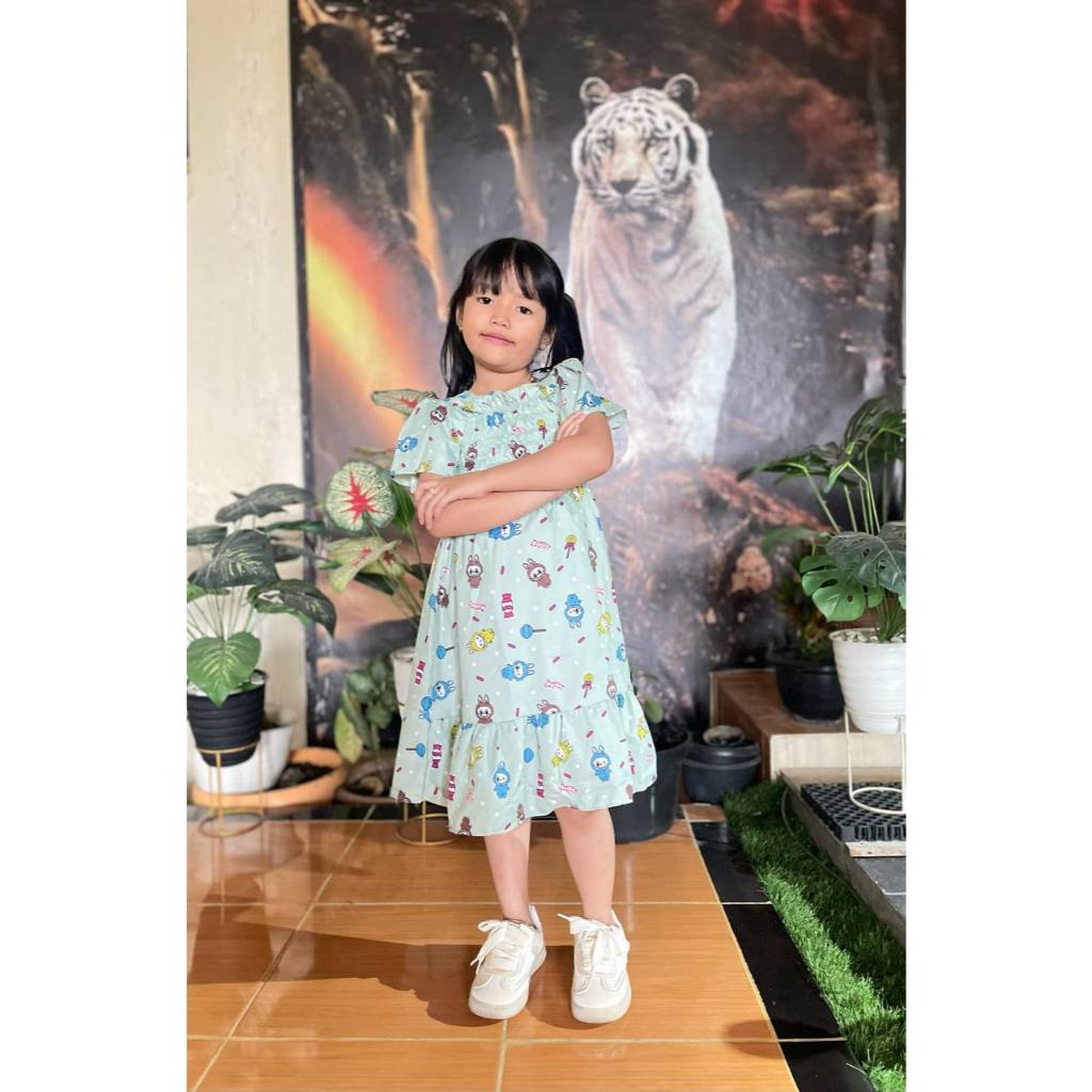 Daster dress fuji anak perempuan set dress remaja kekinian terbaru 2025