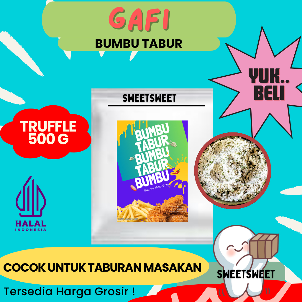 

Sweetsweet Bumbu Tabur Jamur Kemasan 500 g | Truffle Seasoning Powder {BISA COD} {Lebih Murah Grosir}