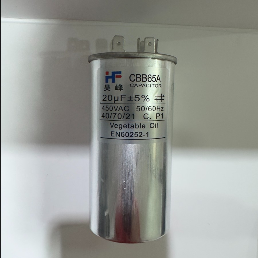 GARANSI READY CBB65 20UF KAPASITOR CBB65 CBB65A AC KULKAS GENSET CAPASITOR BULAT SOCKET PIN KOMPRESO